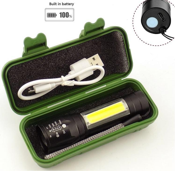 Đèn pin siêu sáng cầm tay mini bóng Q5 kim đèn LED trên thân tích hợp zoom chiếu xa bỏ túi gọn nhẹ