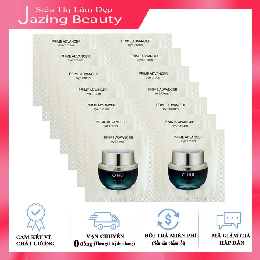 [Hỗ Trợ Ship + Hoàn Tiền 12%] Combo 15 Gói Kem Dưỡng Chống Nhăn Vùng Mắt Ohui Prime Advancer Eye Cream 1ml x 15