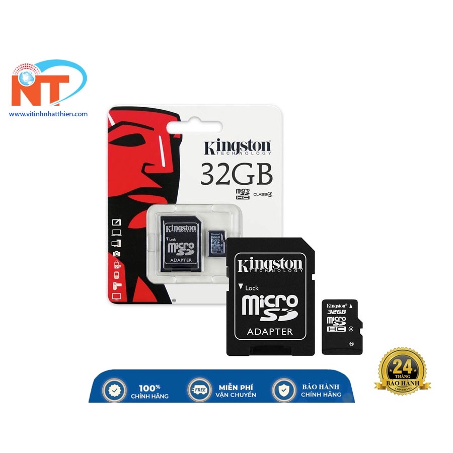 Thẻ Nhớ Micro SD Kingston 32GB Class 10 Adapter chuyên dùng camera ip máy tính bảng điện thoại....