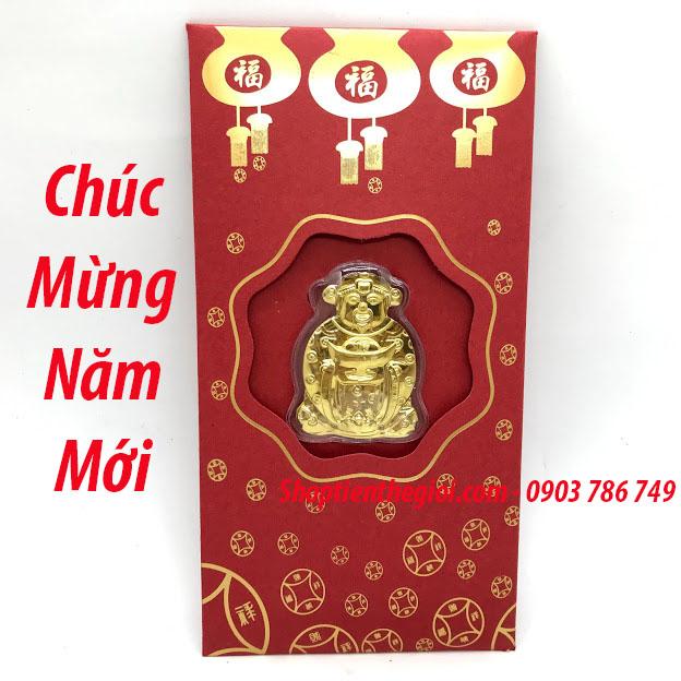 Bao Lì Xì Thần Tài Mạ Kim Loại Vàng - Quà tặng ý nghĩa vào dịp Tết Quý Mẹo - TMT Collection