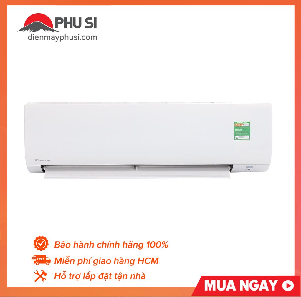 Trả góp 0% - bảo hành 1 năm - máy lạnh daikin 1.5 hp 12000btu ftf35uv1v