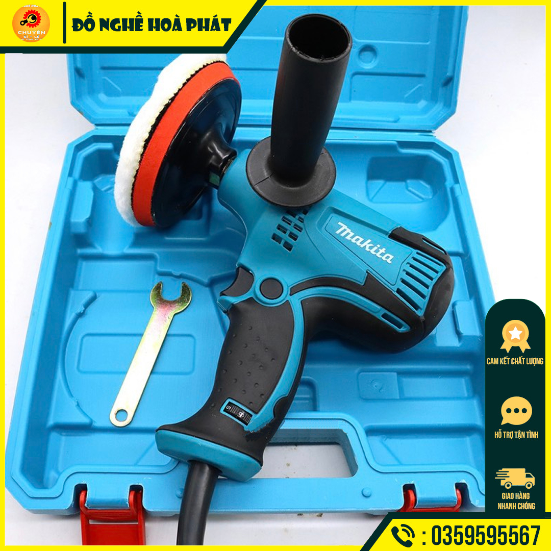 [TẶNG BÔNG MỊN] Máy đánh bóng ô tô MAKITA GV6010 - Máy đánh bóng, làm bóng, chà nhám ô tô, xe máy Mini CHÍNH HÃNG LOẠI 1