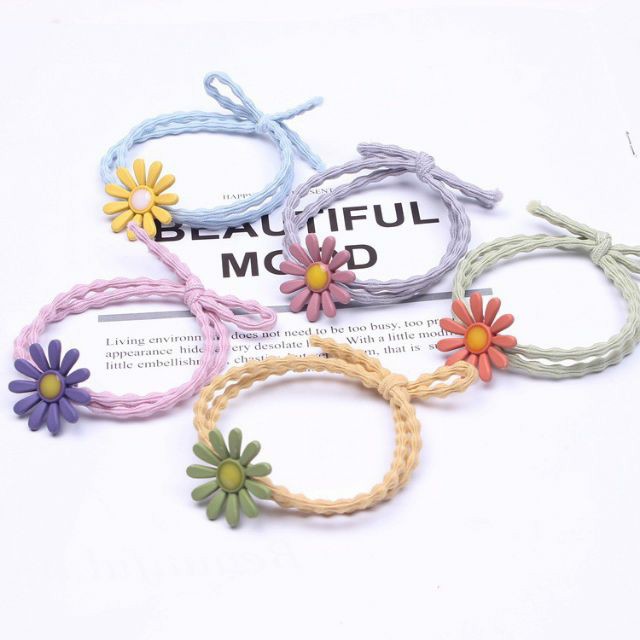 [HCM]Set 5 dây cột tóc hoa cúc họa mi cột tóc Hàn Quốc xinh xắn (Haydayshop)