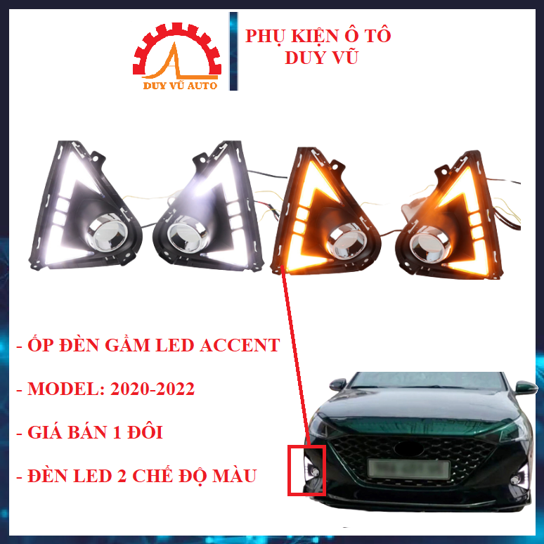 ốp đèn gầm led hyundai accent  2020 2021 2022 1 bộ 2 cái