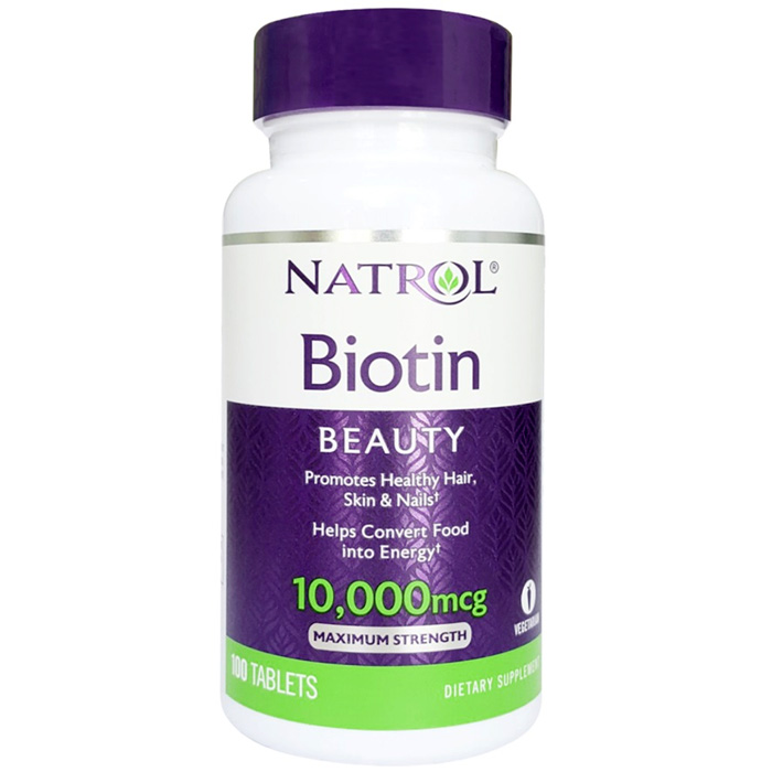 Viên Uống Natrol Biotin Maximum Strength biotin 10000 Mcg Mỹ 100 Viên Hỗ trợ mọc tóc, giúp tóc chắc khỏe