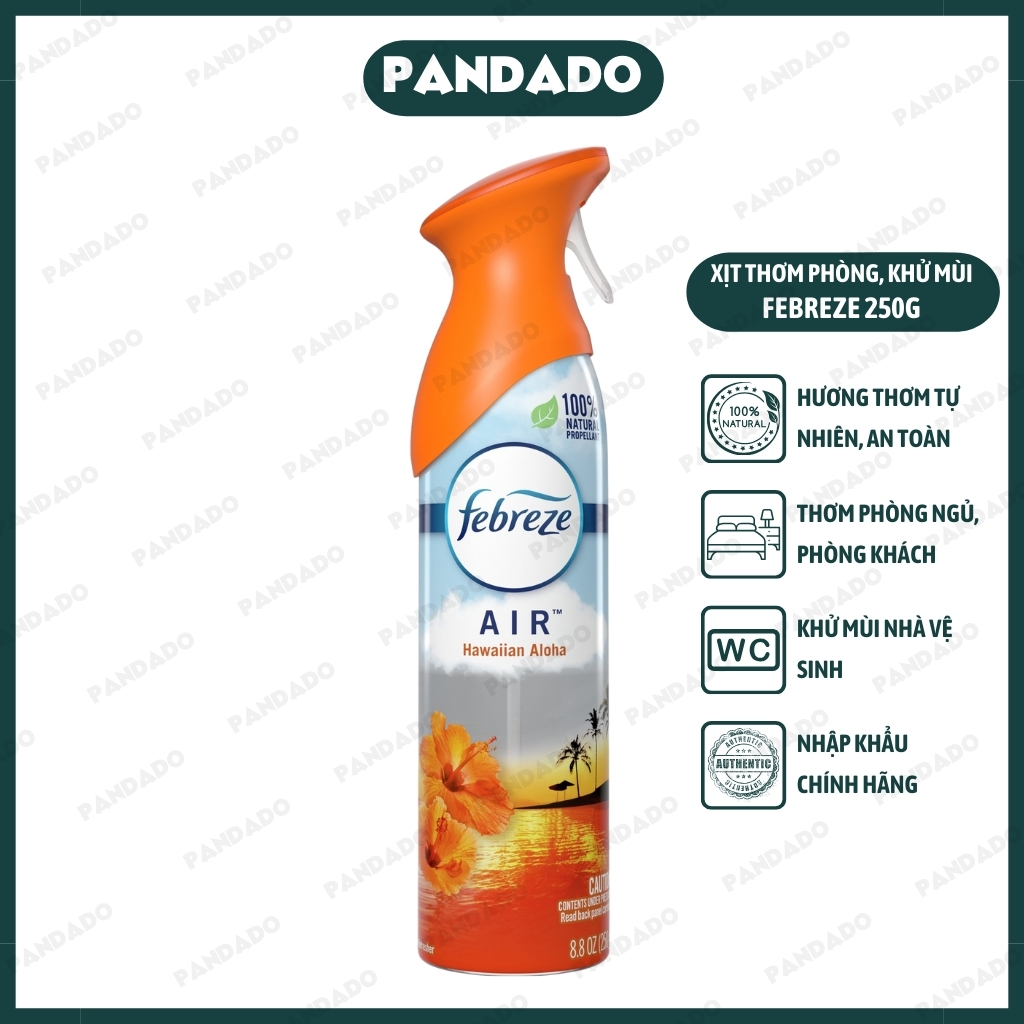 Xịt thơm phòng khử mùi febreze air hawaiian aloha 250g - pandado