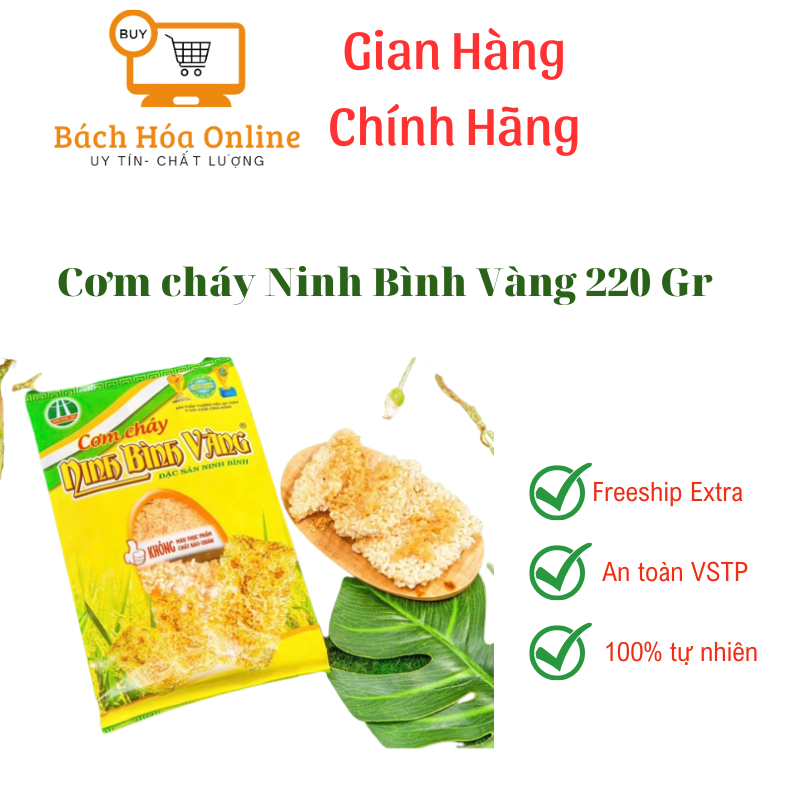 Cơm cháy chà bông Ninh Bình Vàng, Cơm cháy chà bông đặc sản Ninh Bình Vàng loại 220gr