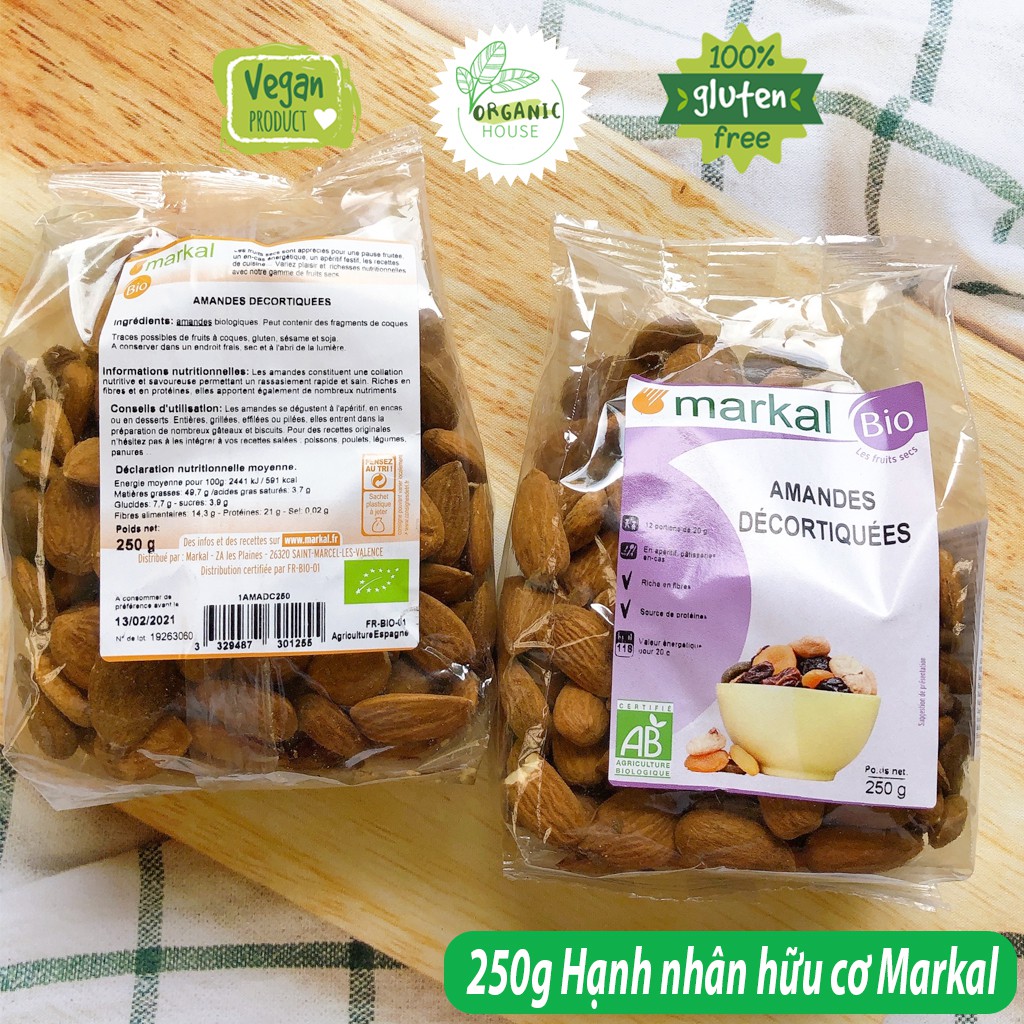 Hạnh nhân hữu cơ Markal Pháp 250g