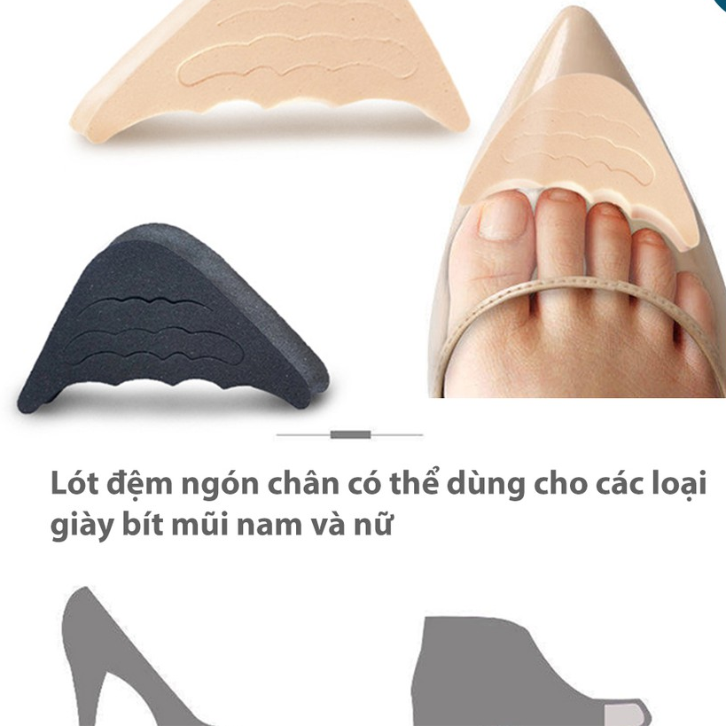 Combo 04 Miếng lót mũi giày cao gót cao su non đệm êm ngón chân