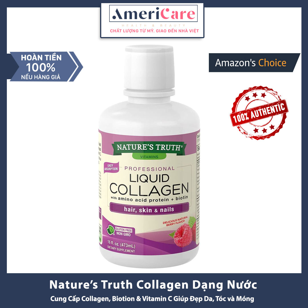[Bill Mỹ ] Nước Collagen NATURE TRUTH collagen, biotion & vita C - ĐẸP DA, NGĂN RỤNG TÓCN(473ml)