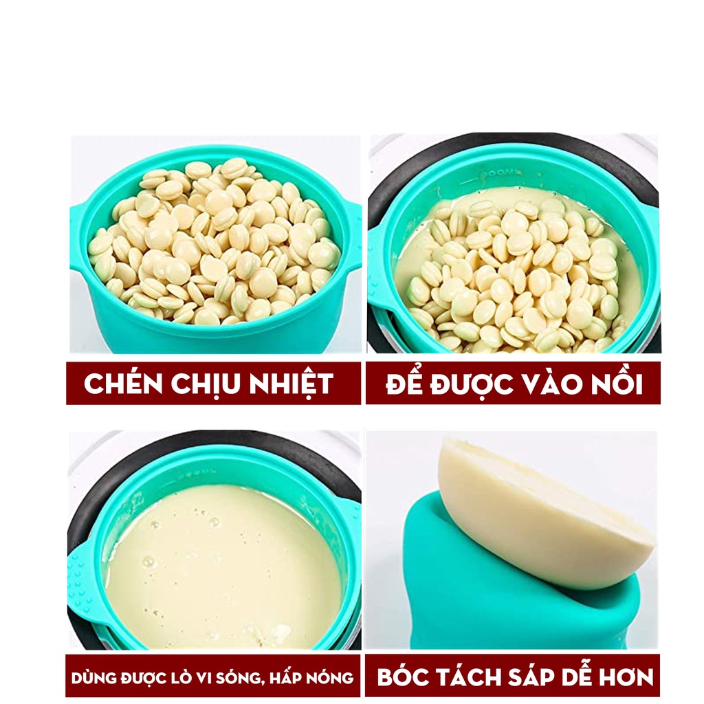 Chén silicon nấu sáp wax chống dính, siêu tiện lợi