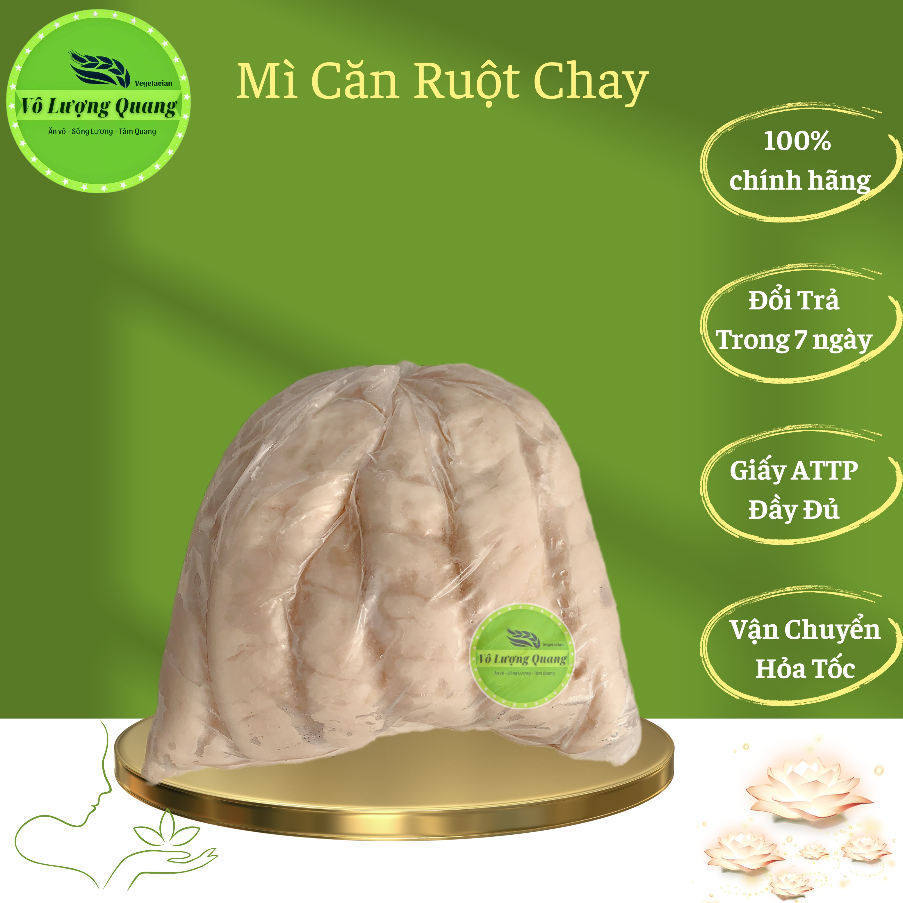 Mì căn ruột chay 1kg/ Vô Lượng Quang cao cấp