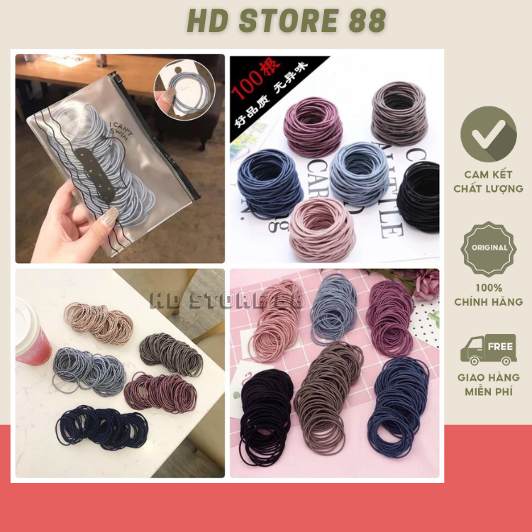 Dây chun buộc tóc Hàn Quốc mix 5 màu 1 túi giá tại xưởng, có sẵn sỉ