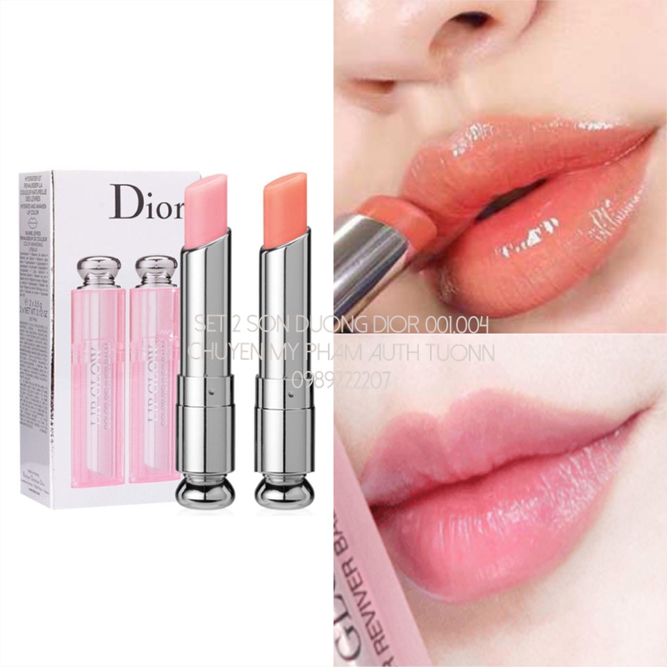 Set 2 Son Dưỡng Môi Dior 001, 004 Full Size