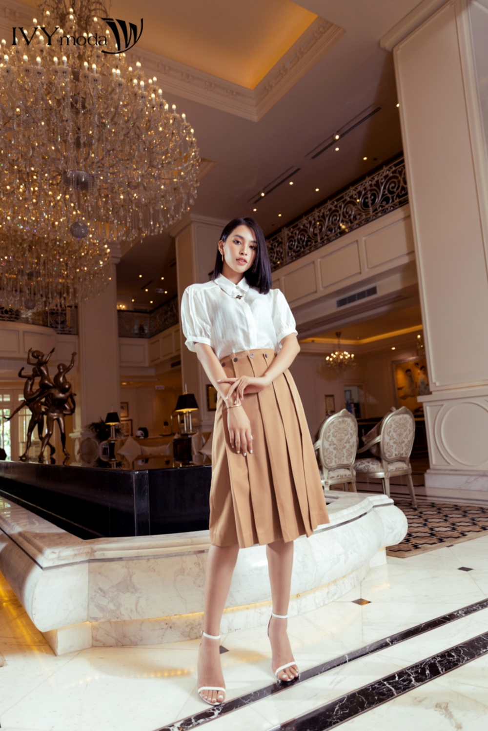 Áo sơ mi tay bồng ivy moda ms 16m7525