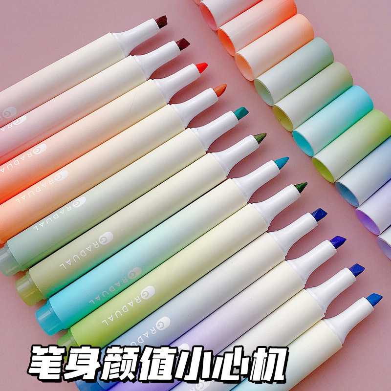 Bút dạ quang màu pastel, bút dạ quang 2 đầu tông màu dễ thương