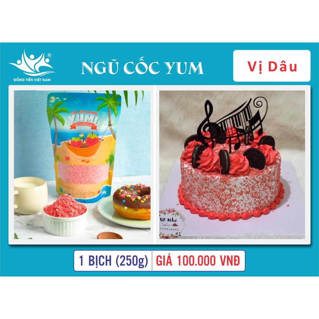 Bịch 250g ngũ cốc vị dâu - đồng tiến việt nam