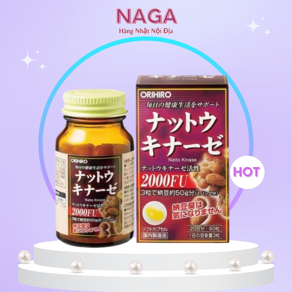 Viên uống chống đột quỵ, tai biến, natto kinase 2000fu orihiro - nhật bản