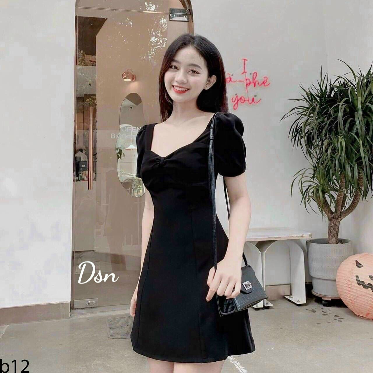 Váy đầm nữ dáng suông cổ tim siêu nữ tính