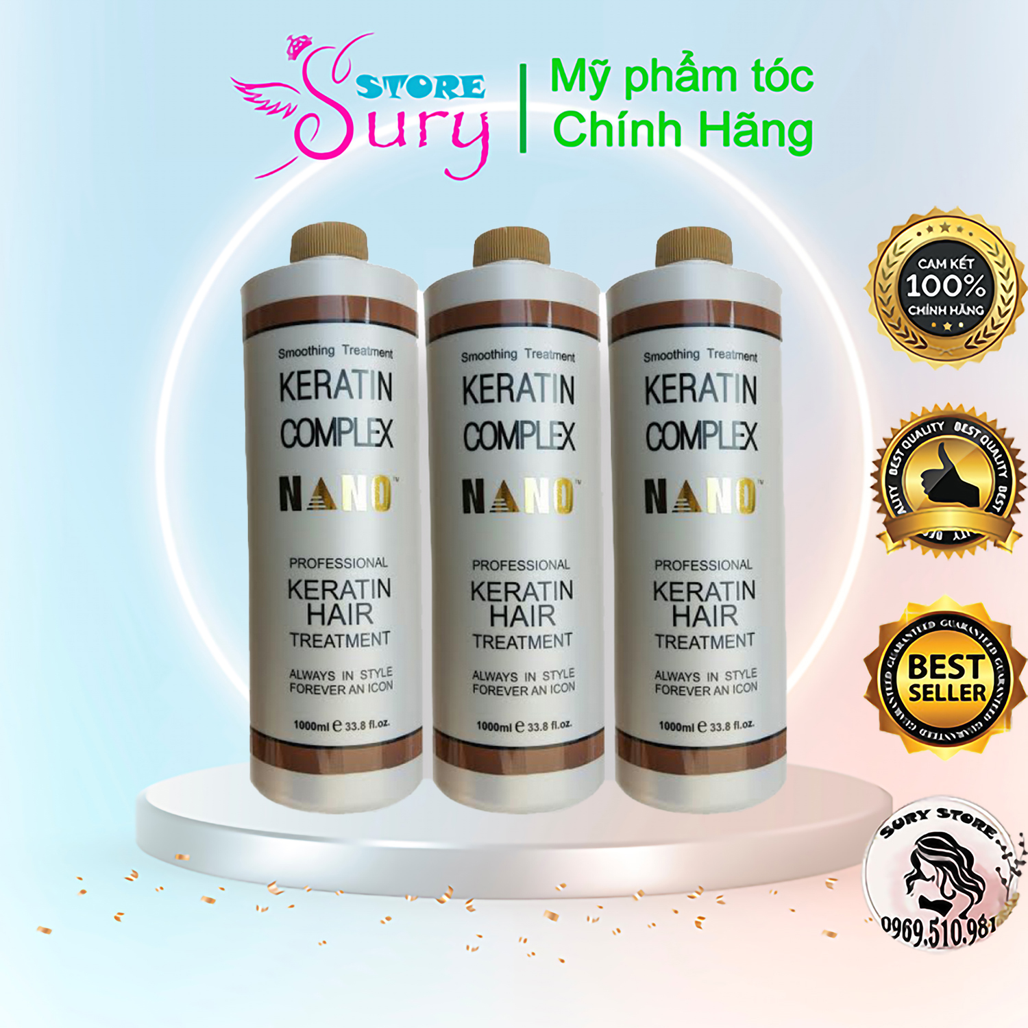 Hấp ủ tóc cao cấp keratin complex nano 1000ml chính hãng Sury_store