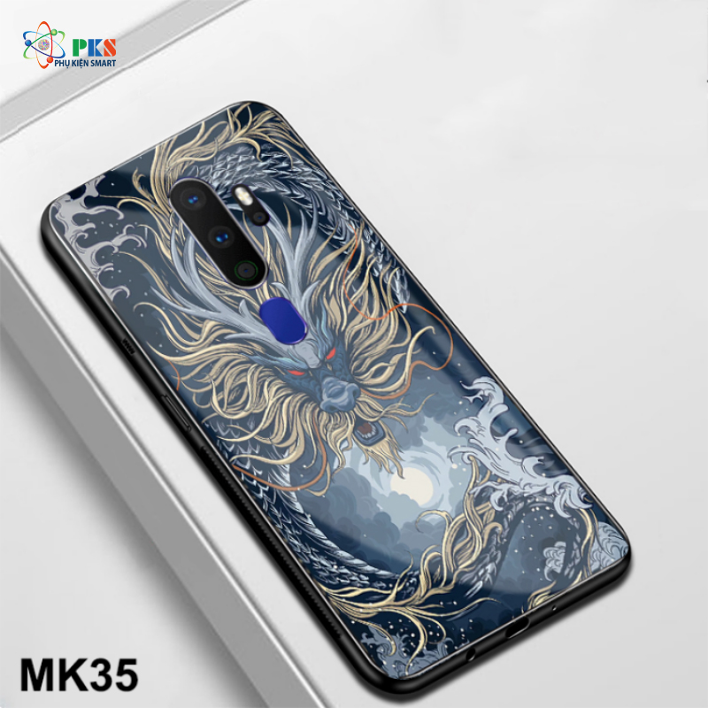 Ốp lưng oppo a9 2020 in 3d rồng mặt kính sáng bóng