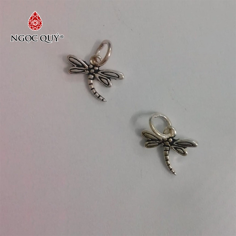 Charm bạc s925 hình chuồn chuồn treo size 11x12x2mm