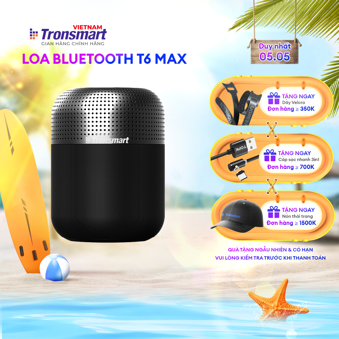 Loa Bluetooth 5.0 Tronsmart Element T6 Max | Công suất 60W | Ghép đôi 2 loa | Bảo hành 12 tháng.