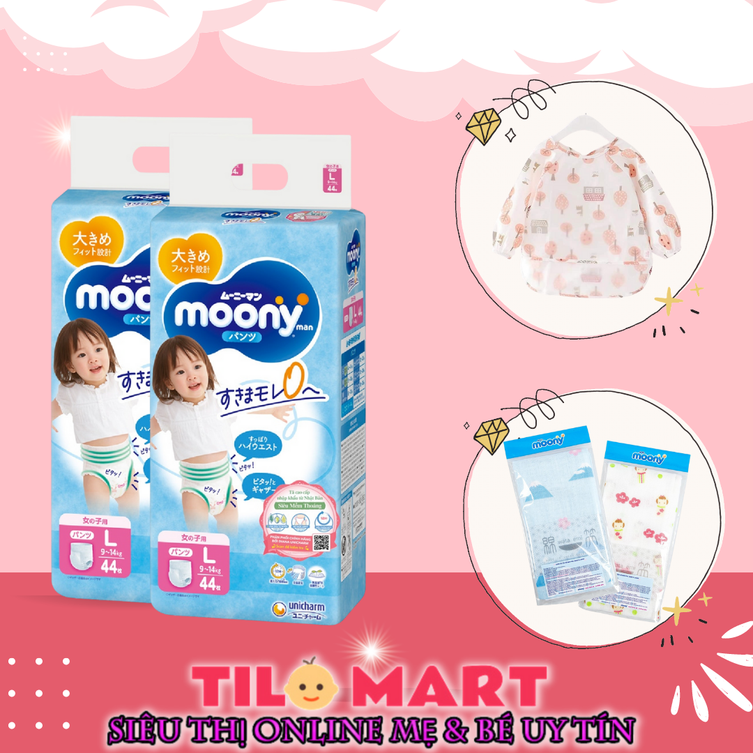 Bỉm quần/ tã quần moony l44 bé gái