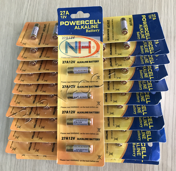 Vỉ 5 Viên Pin ALKALINE 27A 12V cho Remote cửa cuốn, chuông cửa, bút trình chiếu,công tắc điều khiển từ xa