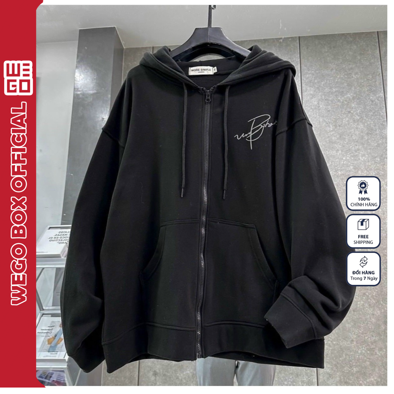 Áo Hoodie Nữ Chất Thun Nỉ Cao Cấp Tay Phồng Có Nón Phối Zip Kéo Cá Tính Siêu Đẹp WEGO BOX