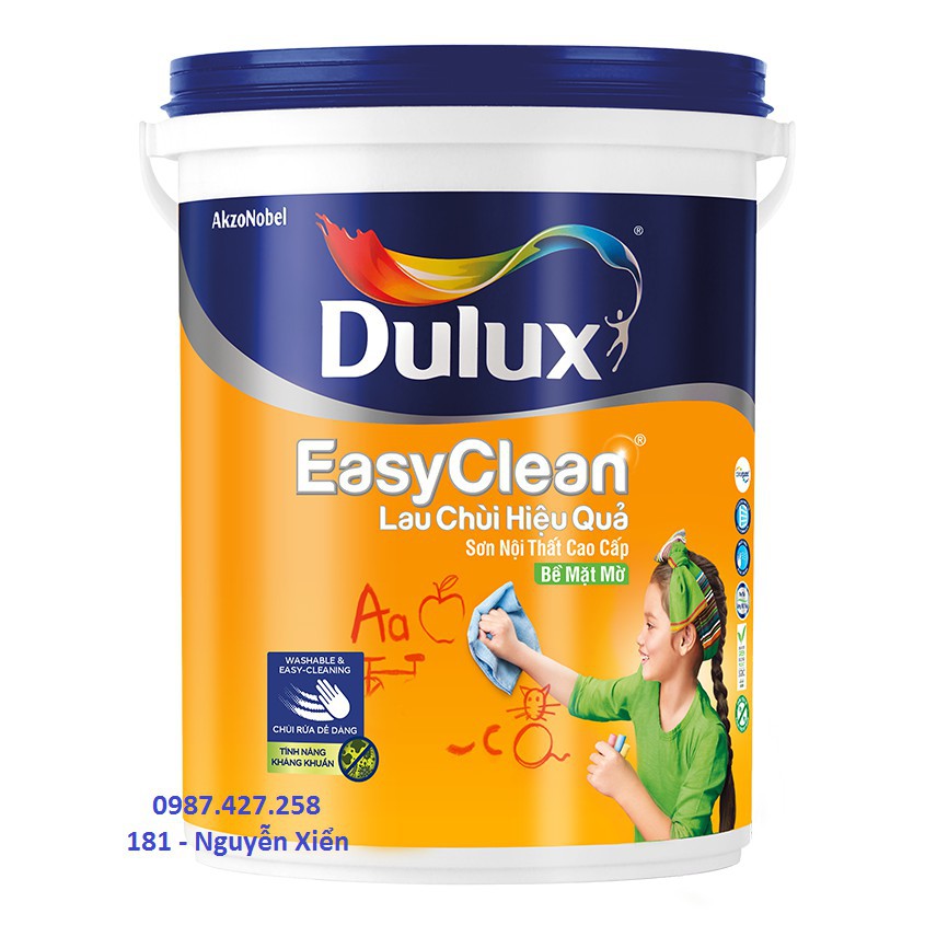 Dulux Easyclean bề mặt mờ 5L sơn nội thất cao cấp