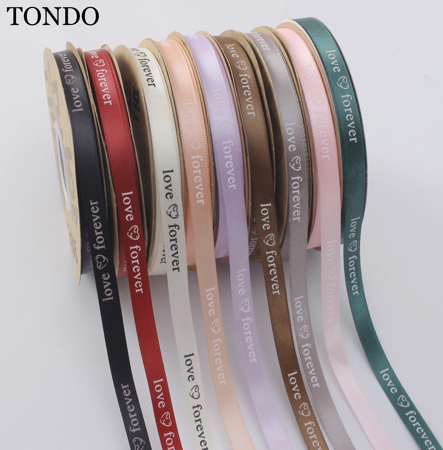 Ruy Băng Lụa Dây Ruy Băng Chữ Love Forever Bản 1cm - 50m Gói Hoa Buộc Hoa Buộc Quà Làm Nơ