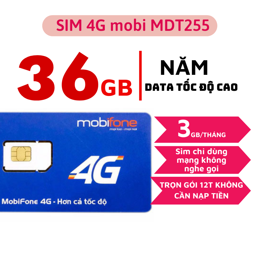 Siêu Sim 4G Data MDT250A / MDT350 Tặng 4Gb/ 1 Tháng  - MDT255 Tặng 3Gb/1 tháng , Trọn Gói Không Cần Nạp Tiền Dùng 12 Tháng . FREESHIP - CHƯA KÍCH HOẠT.