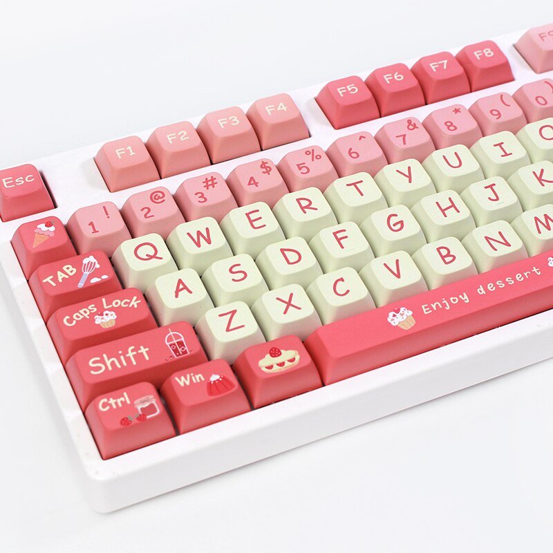 Strawberry Keycap XDA Profile PBT Pink Key Cap Novelty for For Cherry Mx Switch Mechanical Keyboard