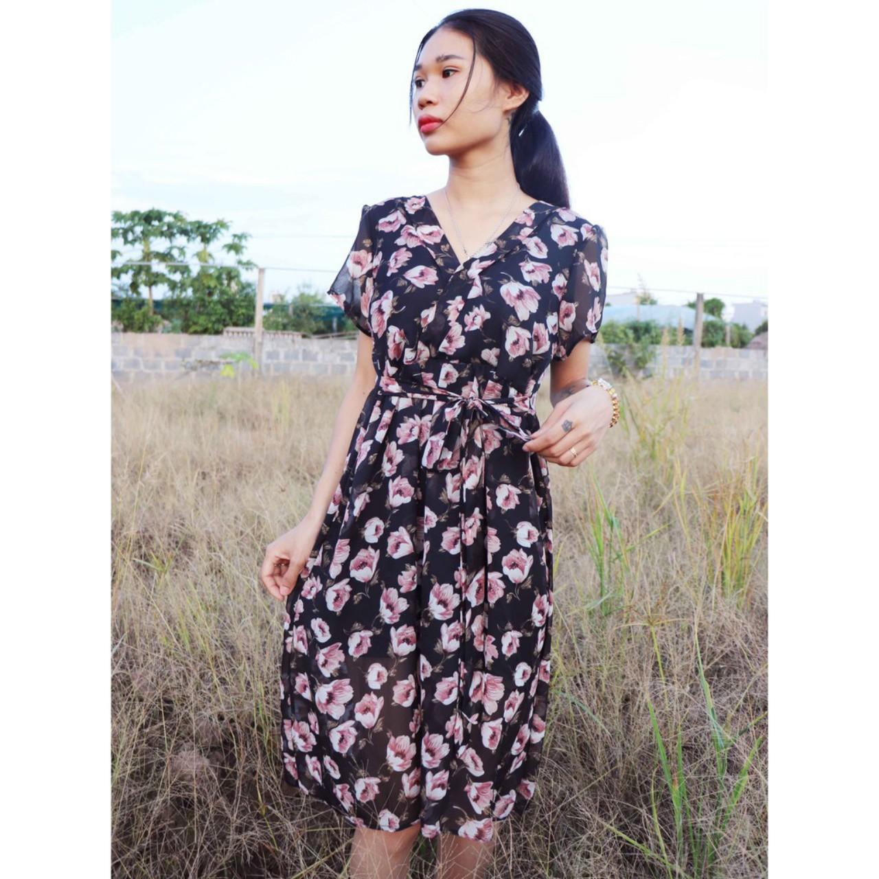 XẢ HÀNG GIÁ GỐC Bigsize 40-80kg váy đầm dáng xòe maxi voan họa tiết hoa công sở teen trẻ trung niên đẹp giá rẻ bầu bí s m l xl xxl 3xl