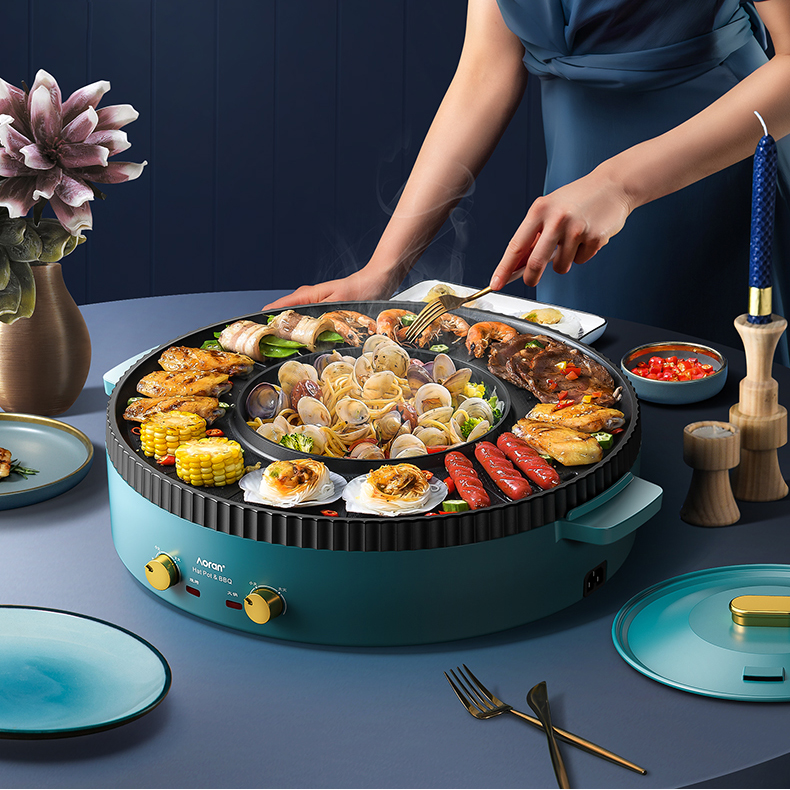 Nồi lẩu nướng điện đa năng M2-PLUS với hai chức năng chính là lẩu và nướng