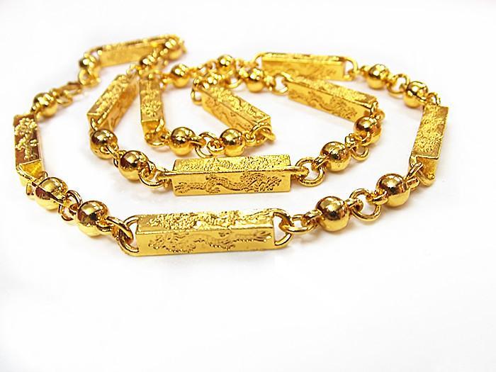 Dây chuyền nam - Vòng cổ đế vương mạ vàng 18k  khắc rồng bay sang trọng tinh tế