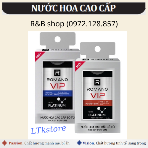 Nước hoa bỏ túi cao cấp Romano Vip 18ml Passion - Vision
