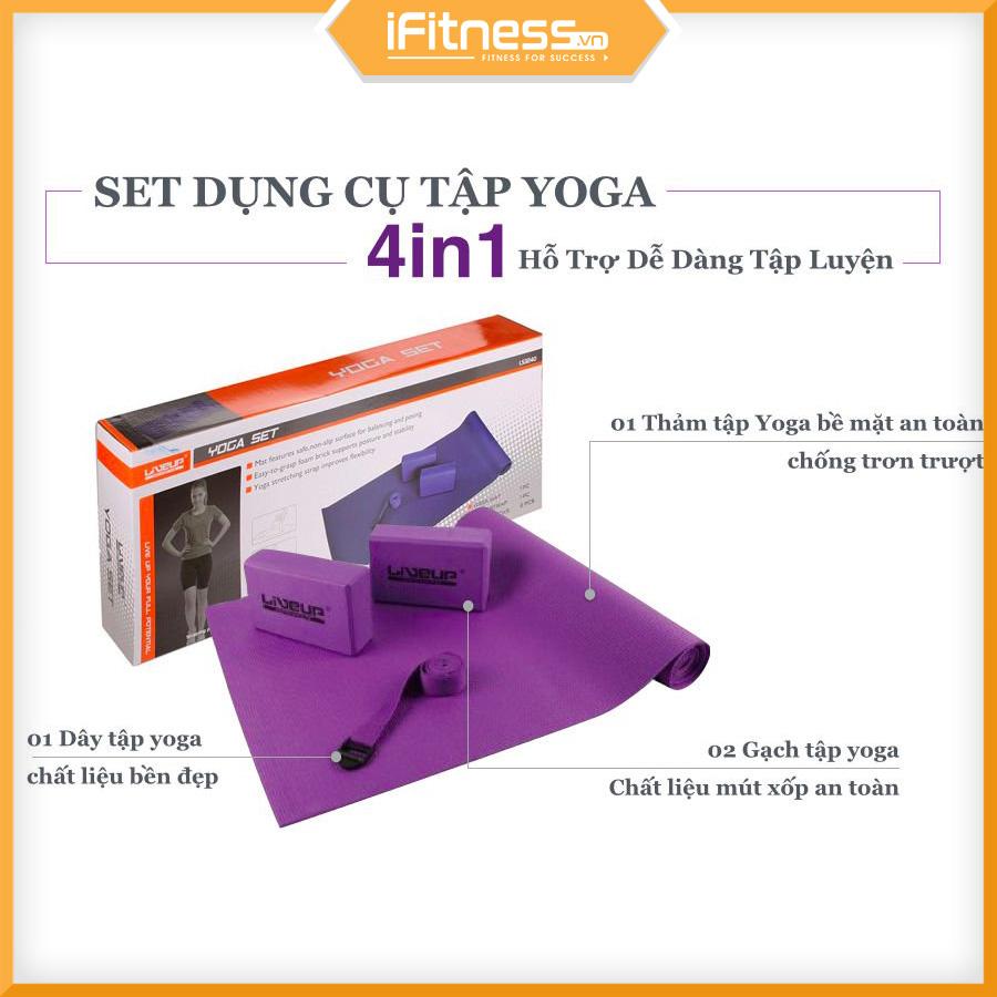 Bộ dụng cụ tập Yoga Set LiveUp Sports 4 món