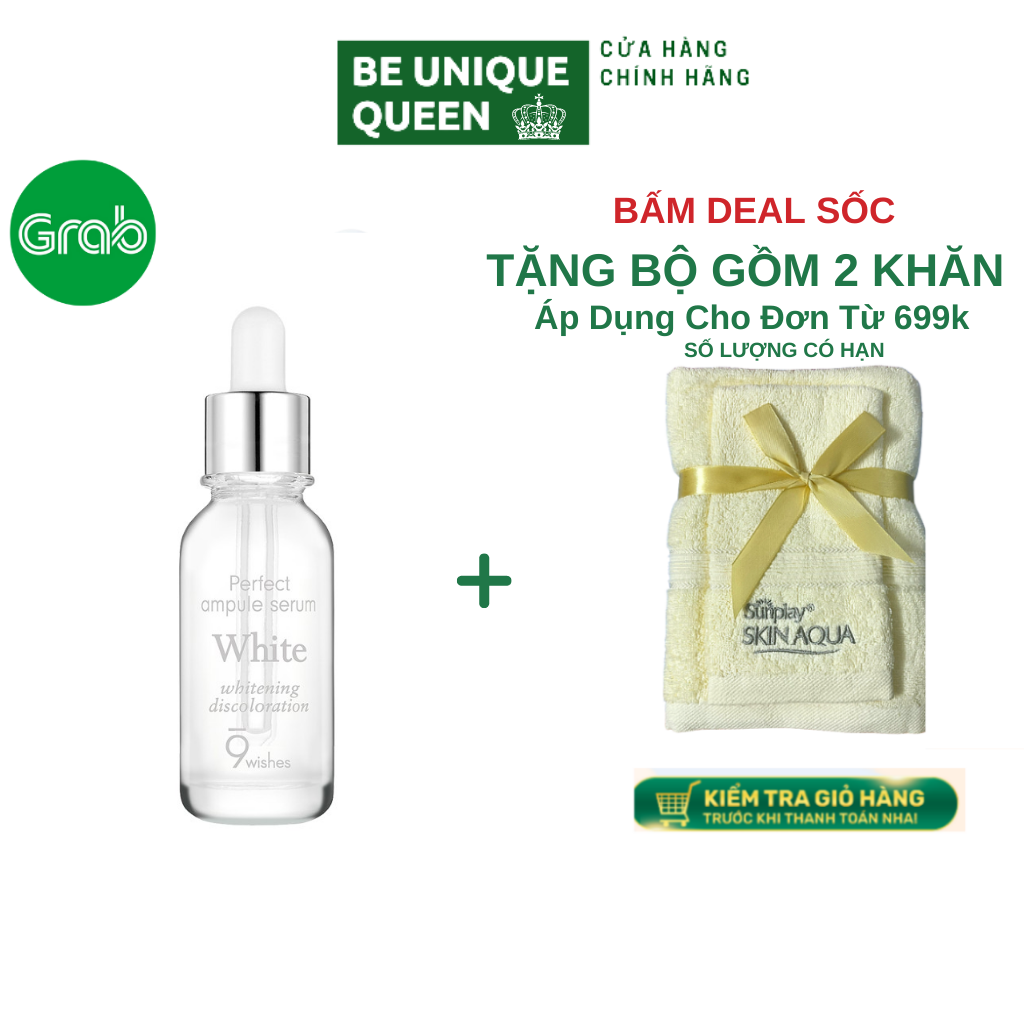 Serum 9Wishes White Dưỡng Sáng Da, Giảm Thâm - Tinh chất 9 Wishes Miracle White Ampule 25ml