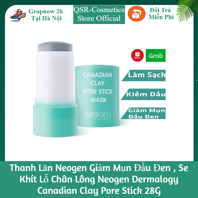 Thanh Lăn Neogen Giảm Mụn Đầu Đen , Se Khít Lỗ Chân Lông Neogen Dermalogy Canadian Clay Pore Stick 28G