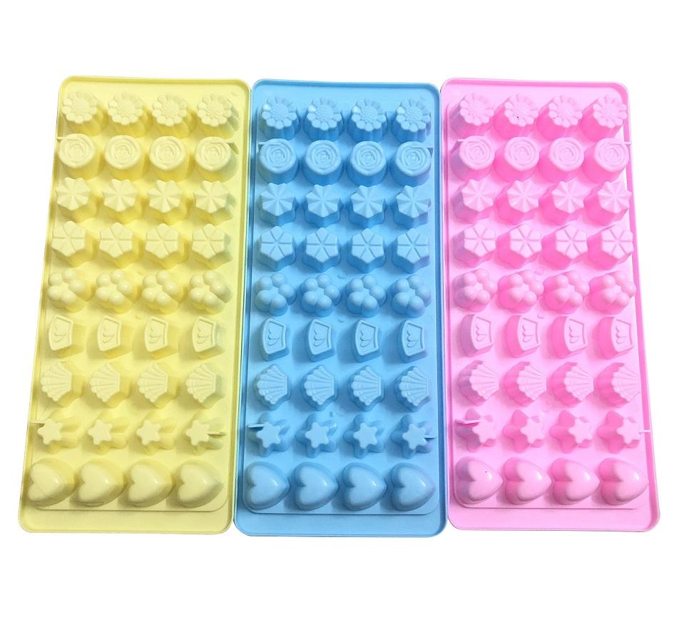 Bộ 3 Khuôn Làm Thạch Rau Câu Phomai Làm Đá 36 Viên 9 Họa Tiết - Chất liệu nhựa bền đẹp, an toàn cho sức khỏe người dùng