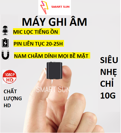 Máy ghi âm mini chuyên nghiệp có lọc âm S63, pin 20-25H. Chất lượng thu âm HD