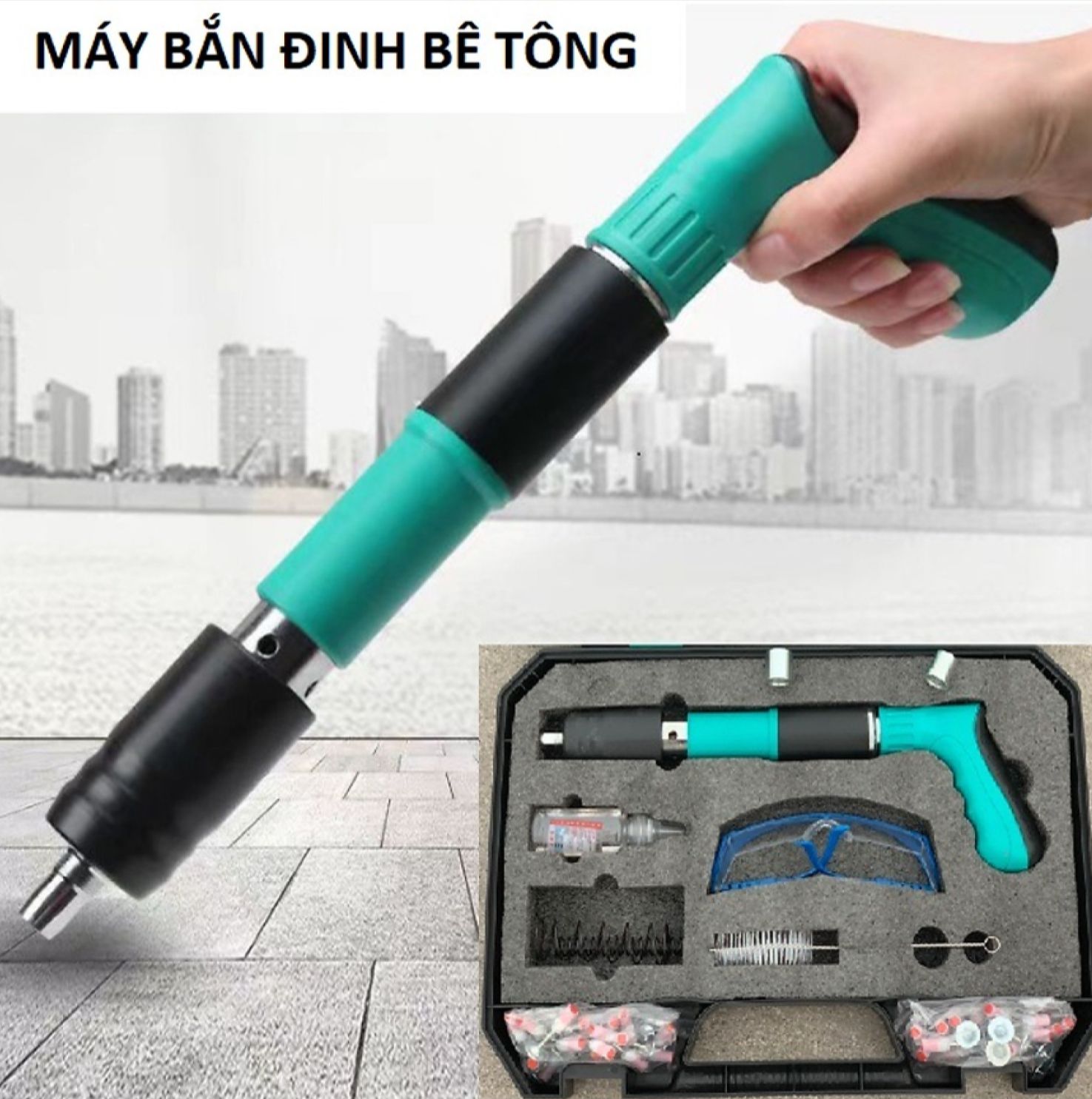 Súng Bắn Đinh Bê Tông Cầm Tay Không Dây, Súng Bắn Đinh Nổ, Máy Bắn Đinh Bê Tông Trần Thạch Cao, Tôn,