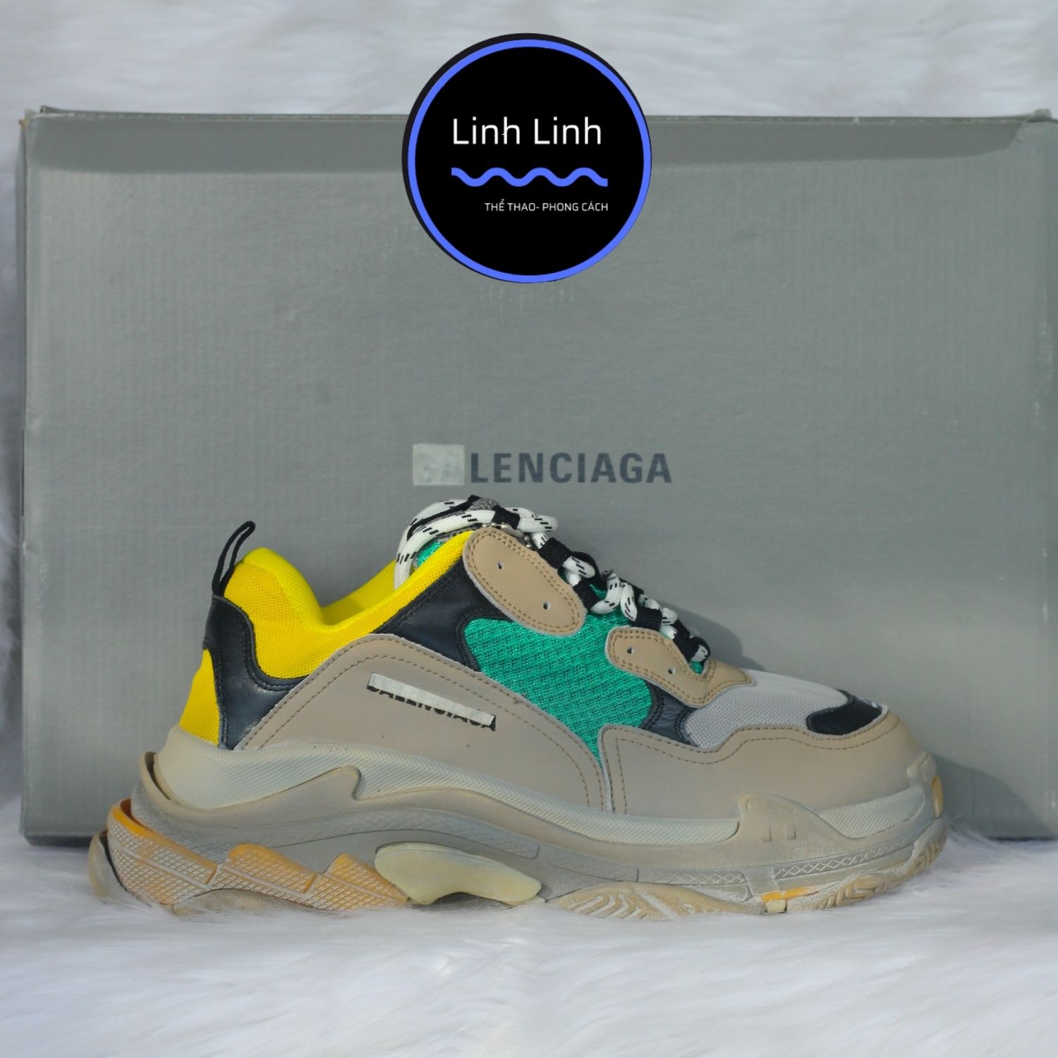 Giày Thể Thao BALEN TRIPS Nam Nữ Độn Đế Màu Xanh Vàng Thời Trang Cực Hot