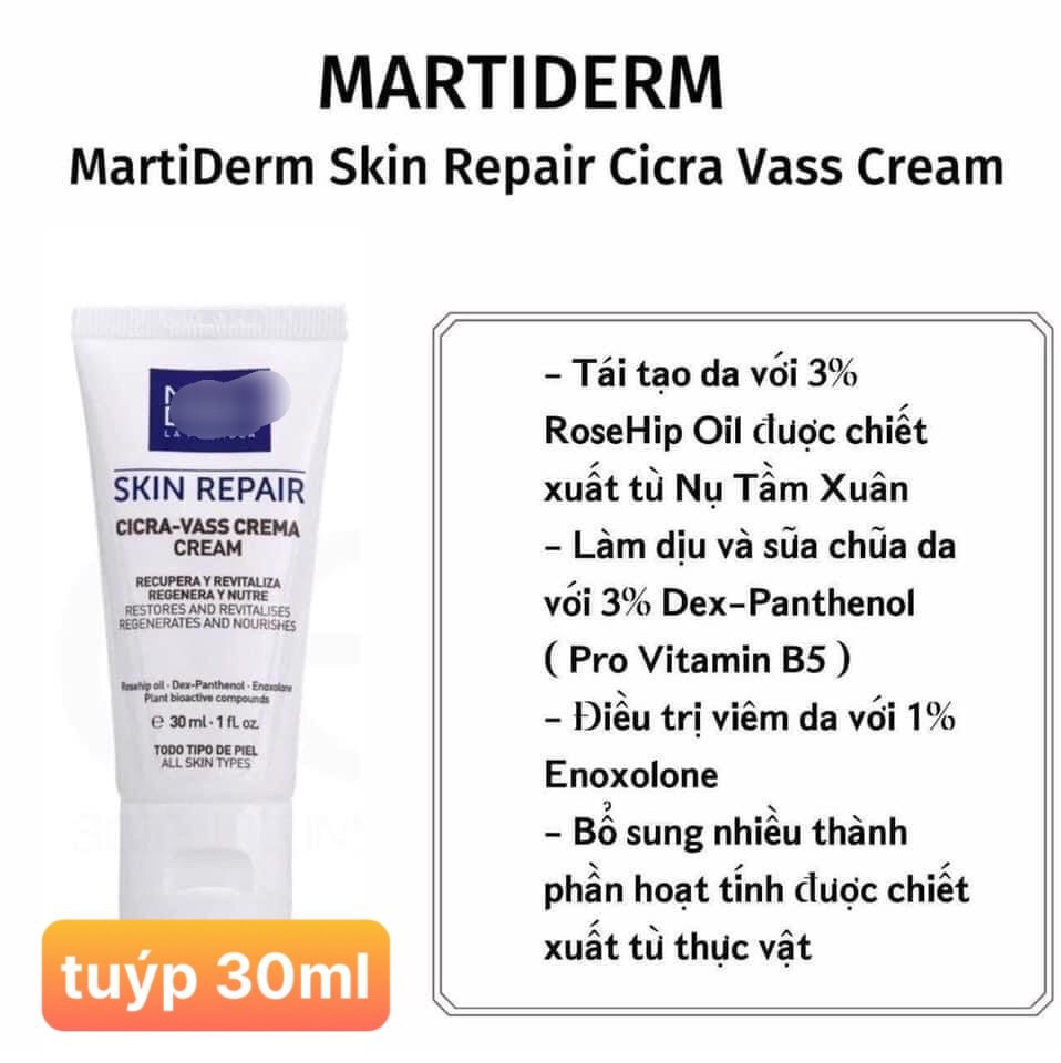 MartiDerm Skin Repair Cicra Vass kem dưỡng phục hồi tái tạo da -xach tay