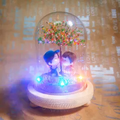 [HCM]Quà tặng sinh nhật - Lồng pha lê tiểu cảnh trang trí có gắn đèn LED phát sáng (KISS ME) - Quà tặng bạn gái - Quà tặng handmade - Quà tặng người yêu - Quà tặng bạn gái - Quà tặng độc đáo - Quà tặng sáng tạo