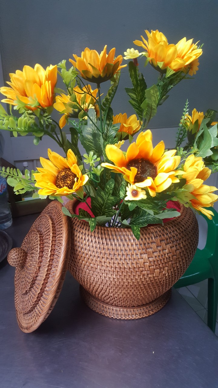 [HCM]1 bụi hoa dã quỳ giả 10 bông - Hoa giả - Hương Flower