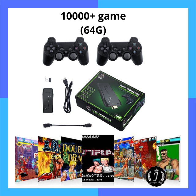 Máy chơi game 4 nút hdmi không dây hơn 10000 trò chơi - máy chơi game không dây thẻ nhớ 64g