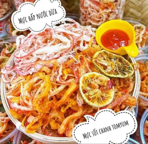 1 KG- Mực sốt tomyum mix mực sợi hấp nước dừa